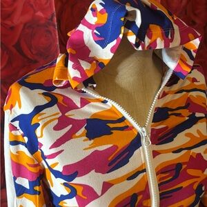 Colorful Camouflage Zip-Up Hoodie